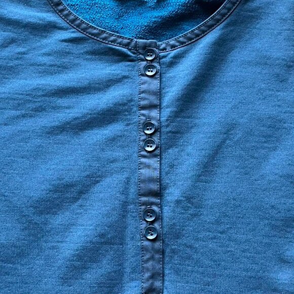 Blue Woolrich Womens Large Button Up Long Sleeve Merino Wool Top, - Picture 3 of 8